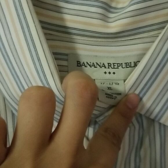 Banana Republic button down collar XL multi striped shirt - Picture 4 of 5